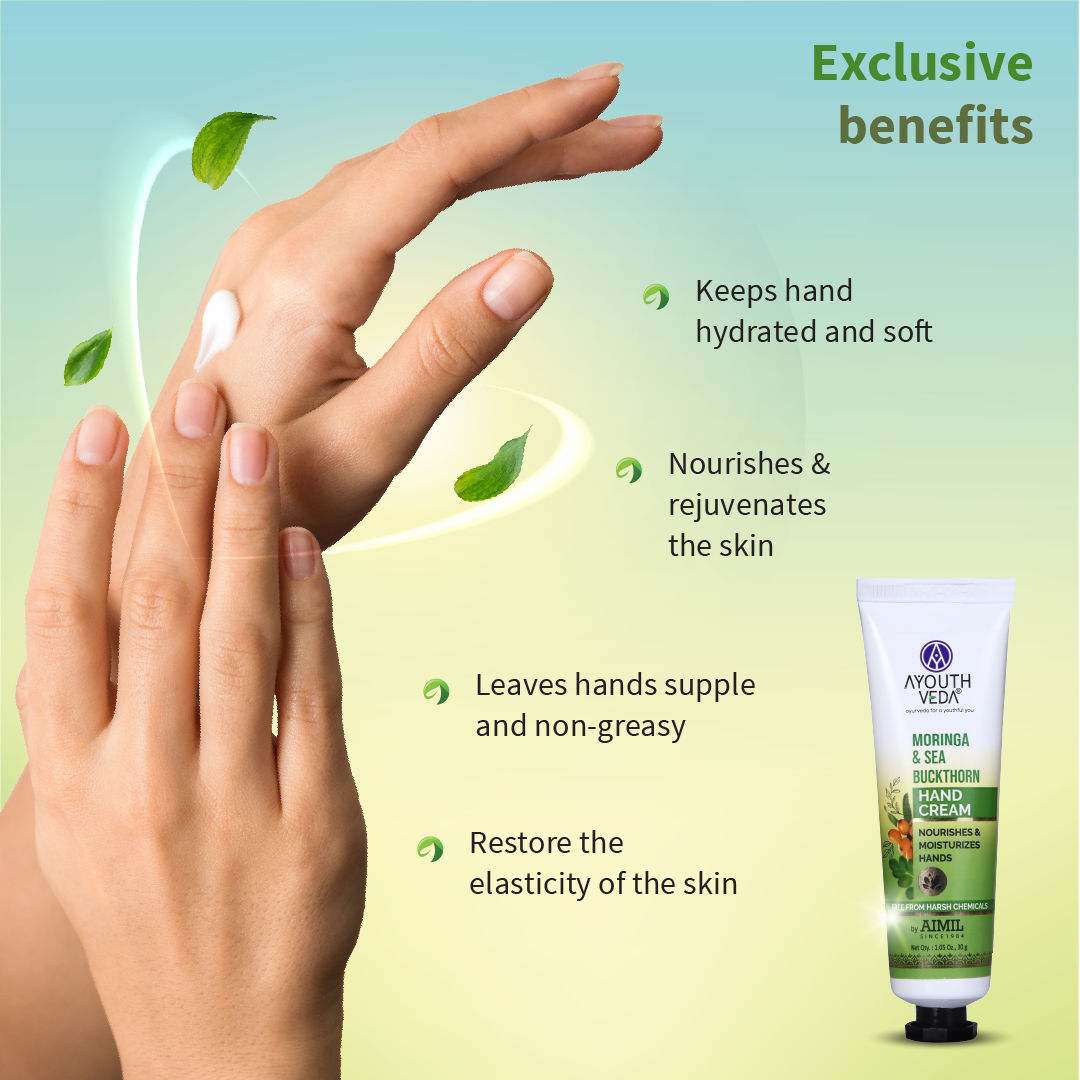 Moringa & Sea Buckthorn Hand Cream with Vitamin C to Nourish & Protect Dry Hands