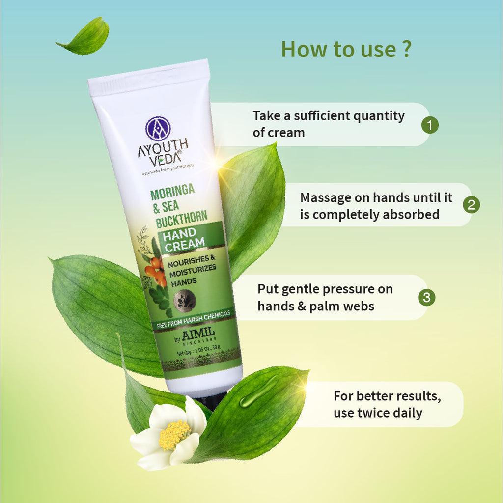 Moringa & Sea Buckthorn Hand Cream with Vitamin C to Nourish & Protect Dry Hands