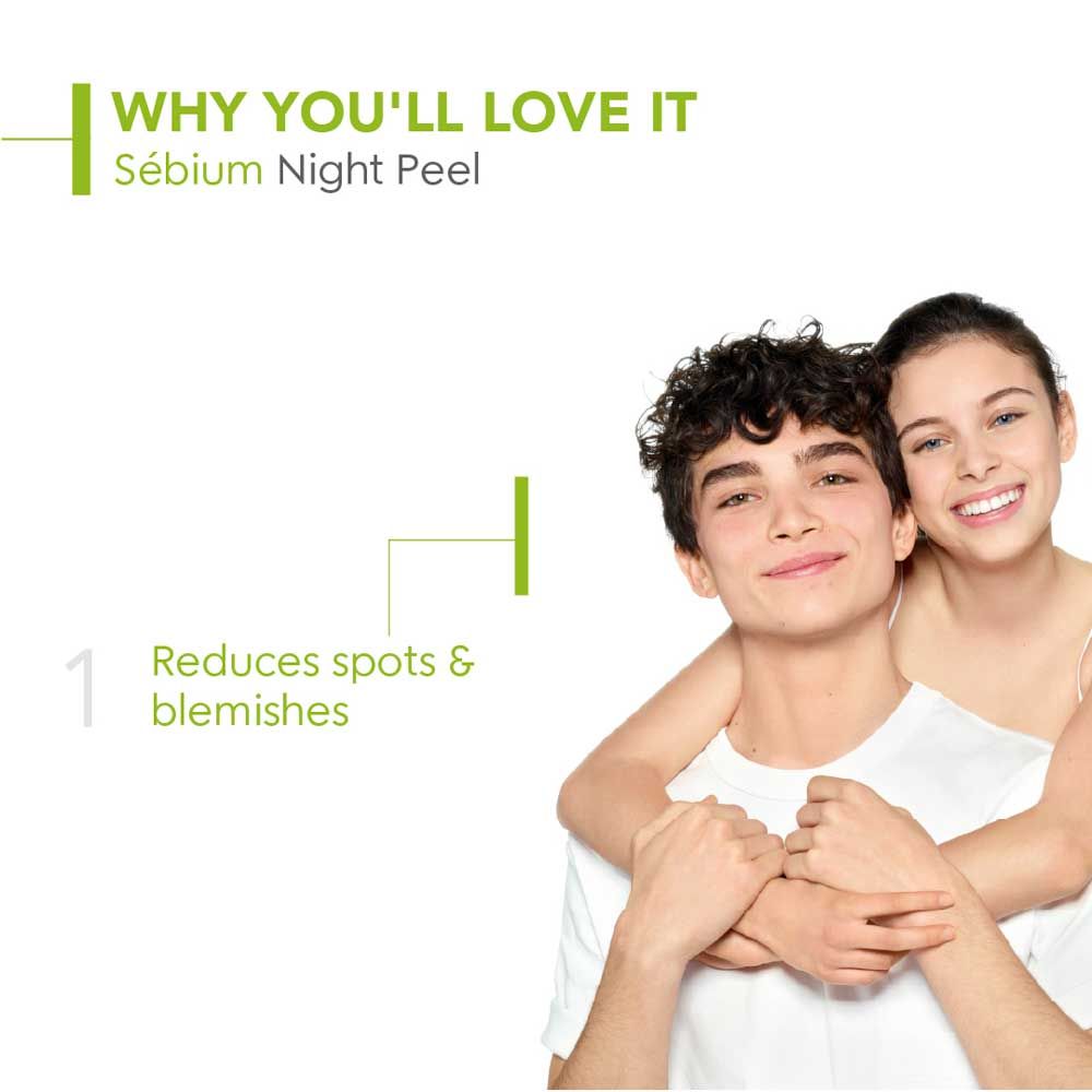 BiodermaNight Peel Sebium For Oily Acne Prone Skin With Glycolic Acid - Reduces Blemishes