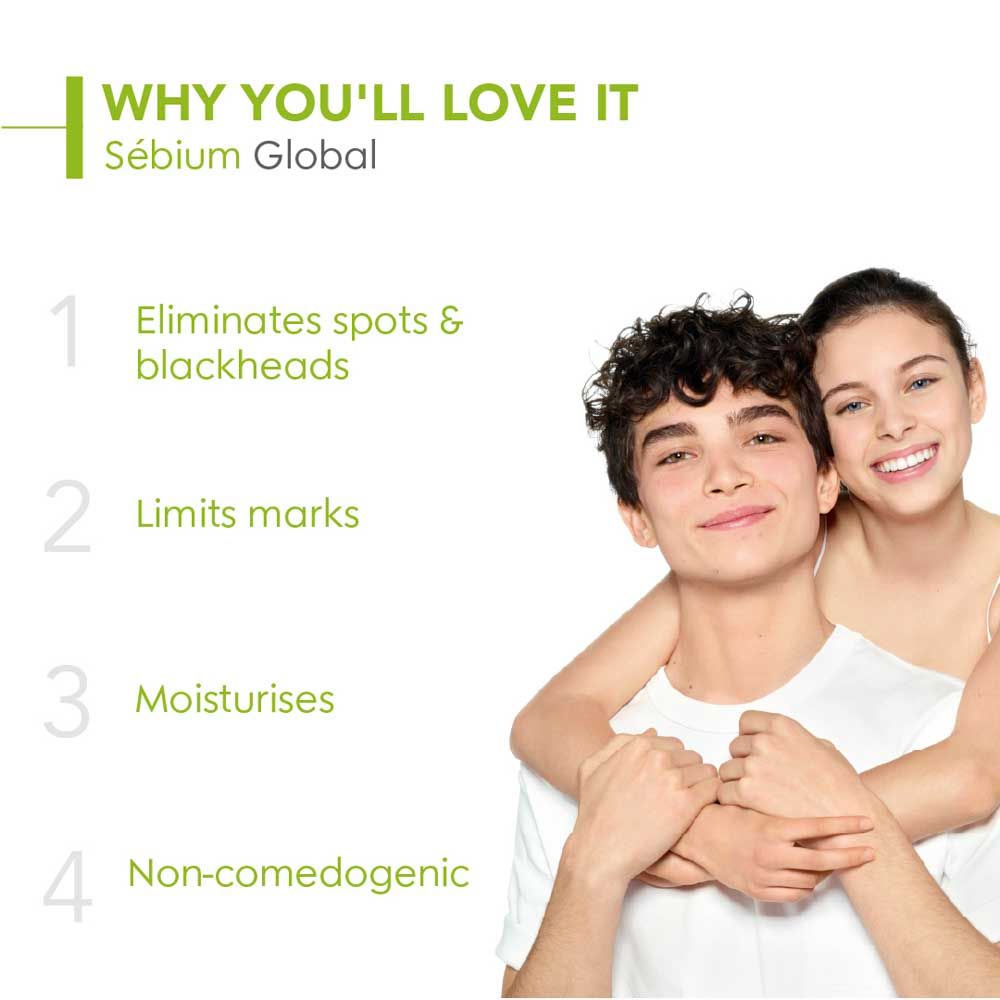 Sebium Global Moisturizer For Oily Acne-Prone Skin - Reduces Spots & Blackheads