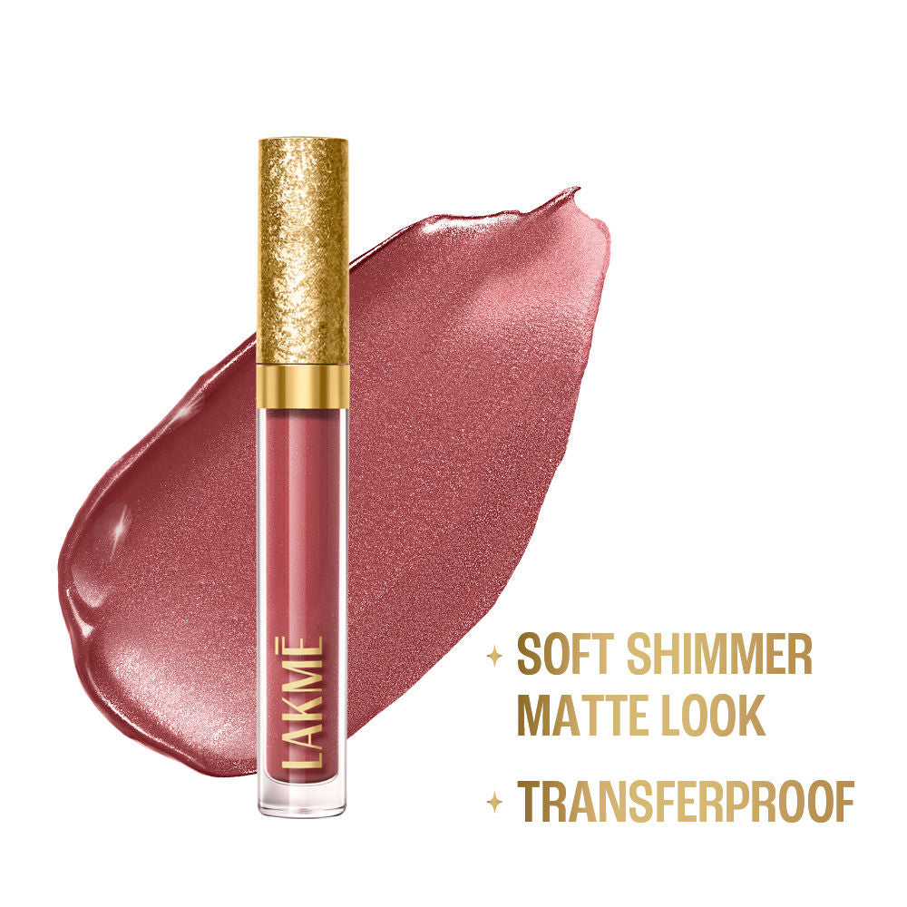 Be-Jewel Shimmer Lip Liquid with Ceramides, Luminous Matte Finish - Pink Topaz