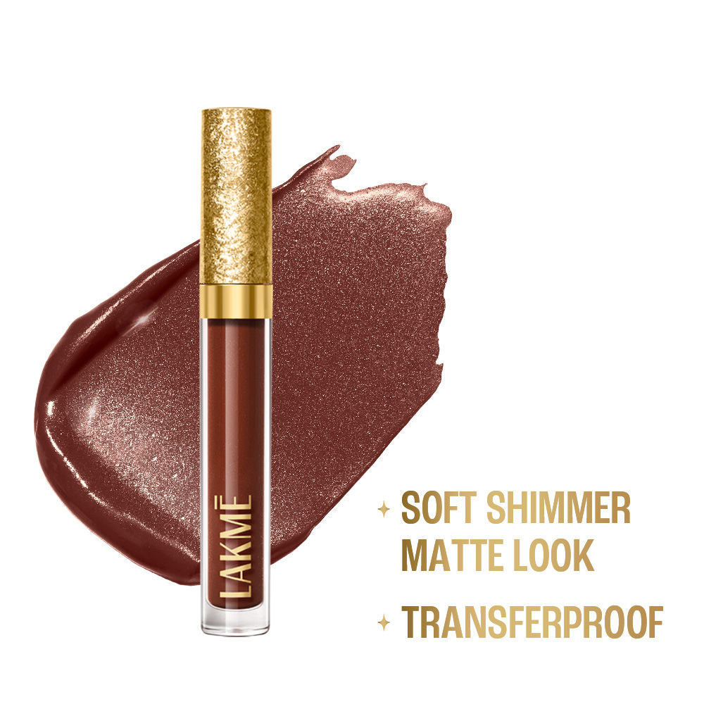 Be-Jewel Shimmer Lip Liquid with Ceramides, Luminous Matte Finish - Cocoa Glow
