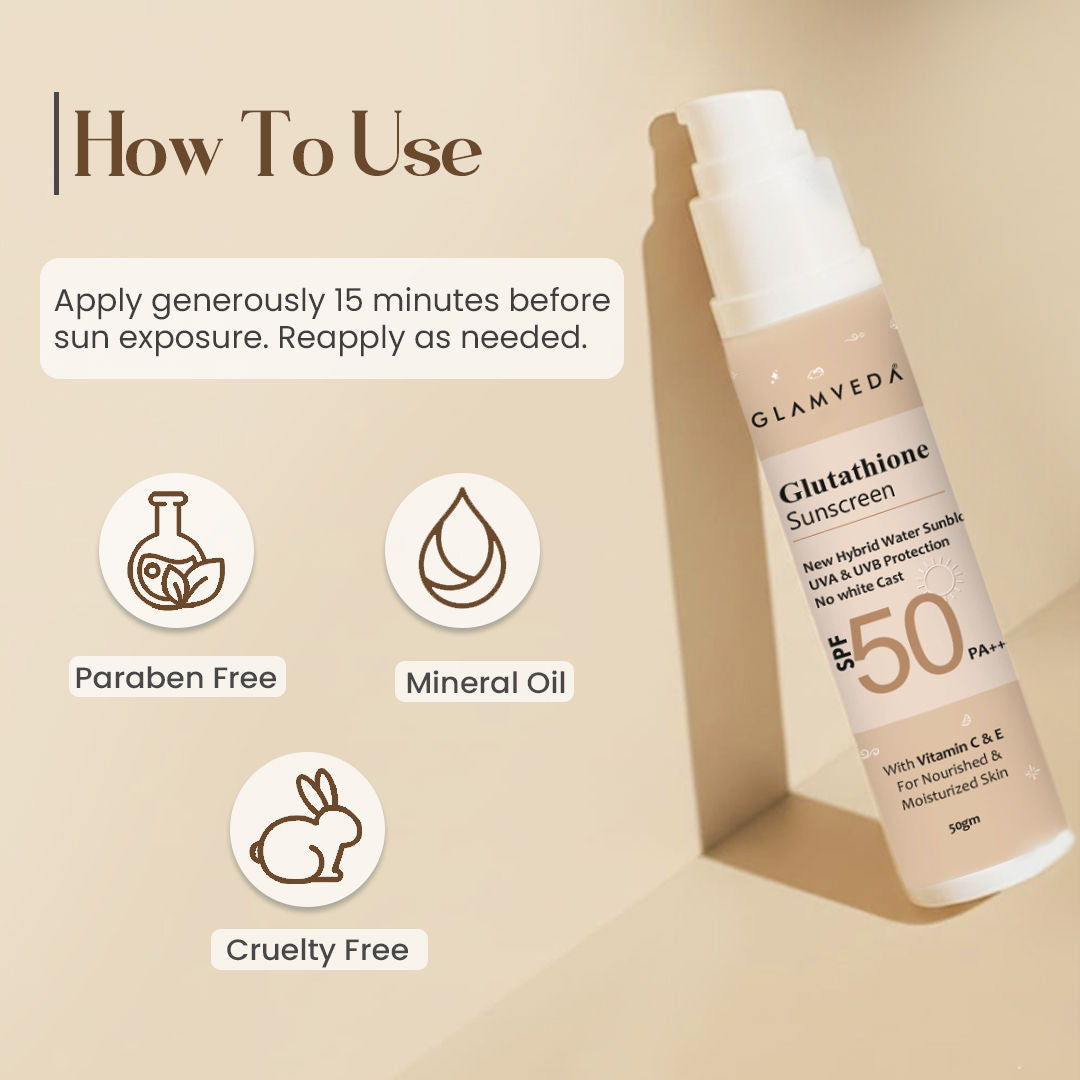 Glutathione Sunscreen SPF 50 PA+++ with Vitamin C & E