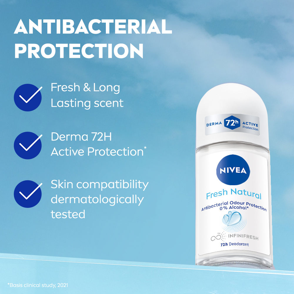 Fresh Natural Anti Roll-On Deodorant 72H Protection & Long Lasting