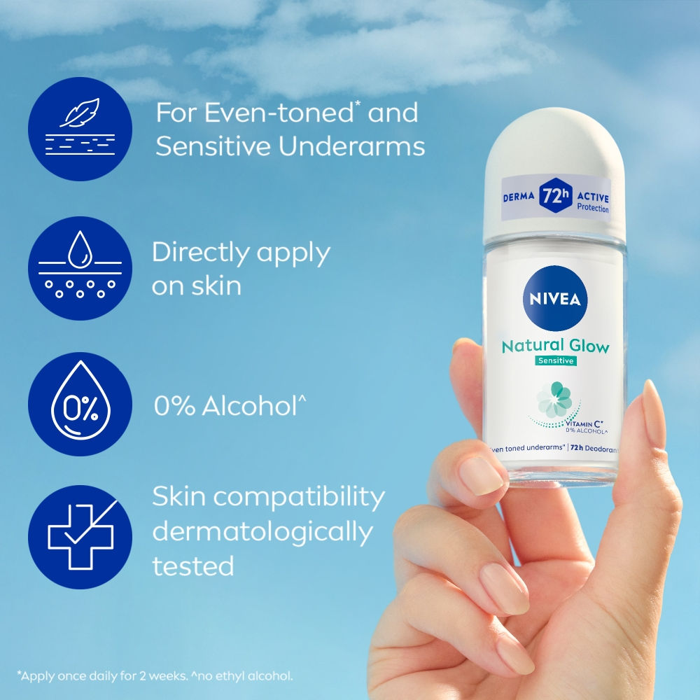 Natural Glow Sensitive 72H Deodorant Roll
