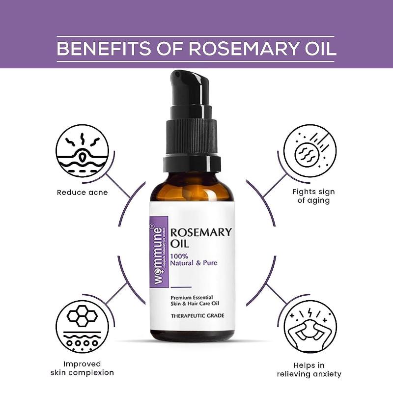 Rosemary Essential Oil For Skin Care, Hair Growth And Acne Control
