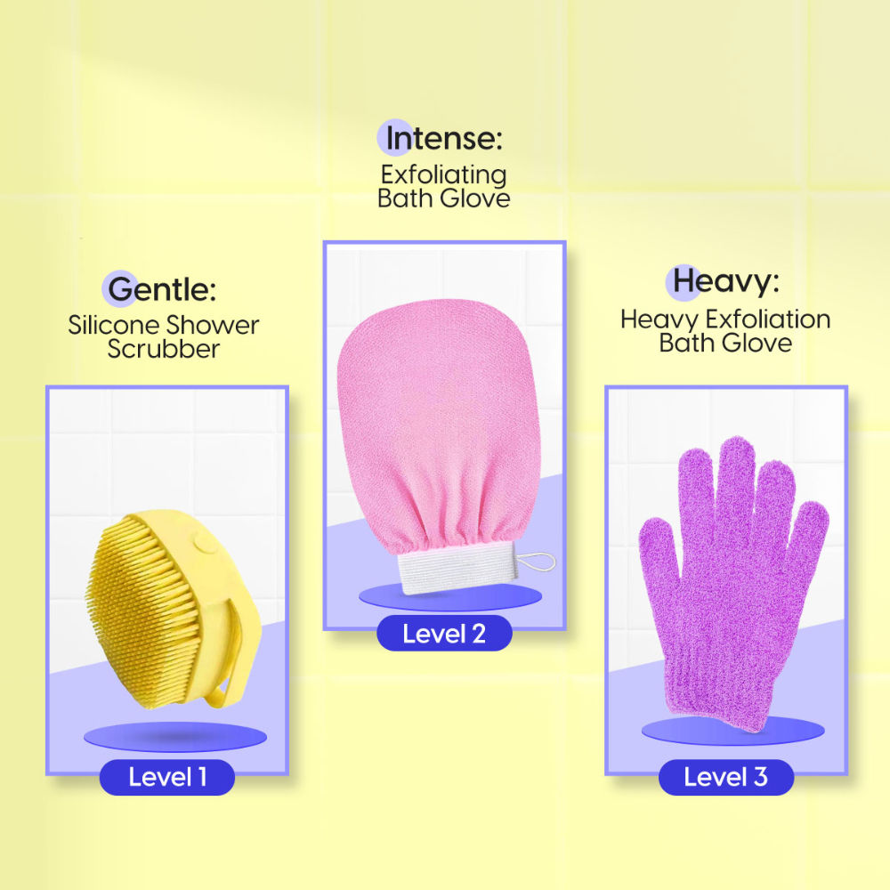 Heavy Exfoliating Bath Glove Loofah Body Scrub Mitten For Dead Skin & Blackhead