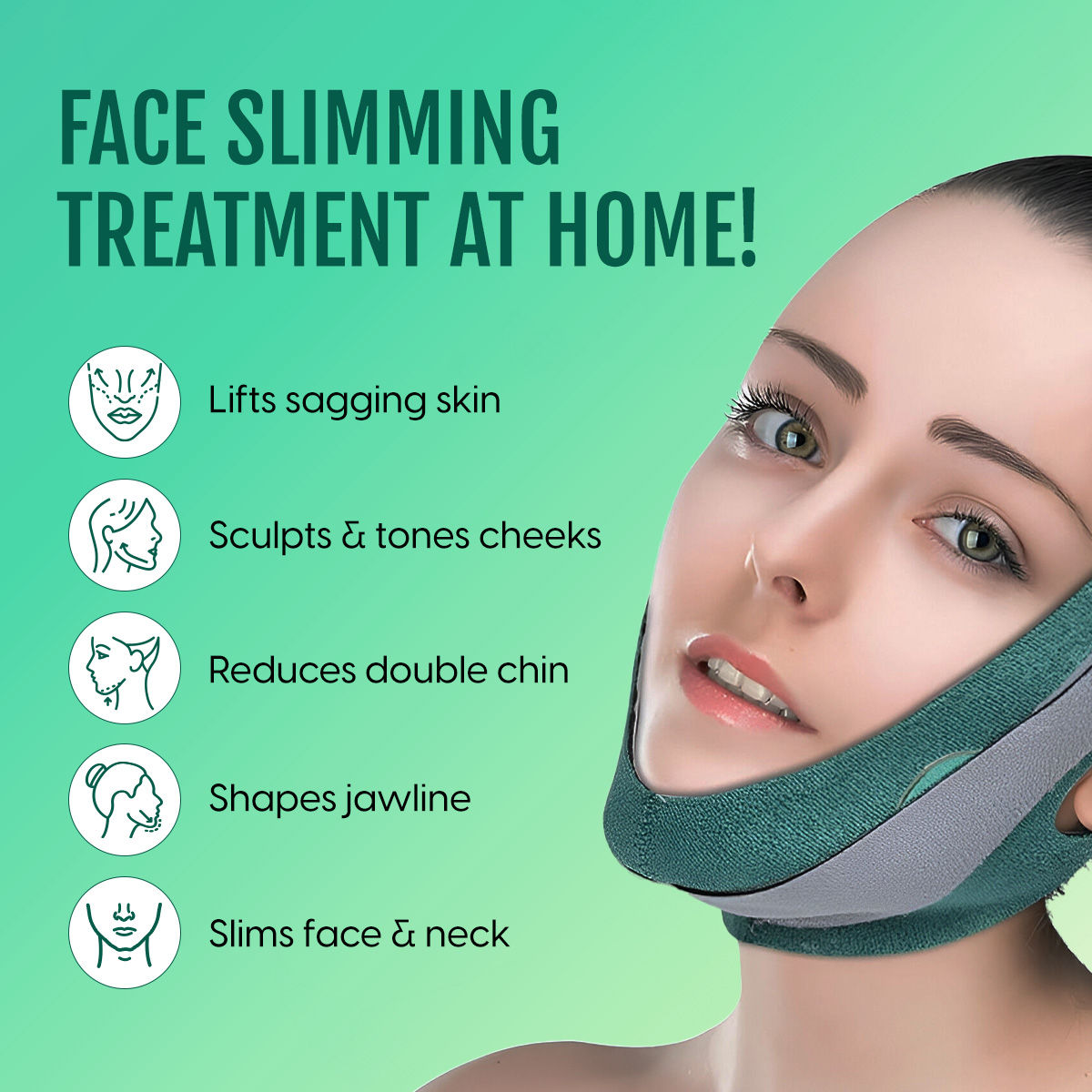 V Line Face Lifting Mask Double Chin Reducer Belt for Anti Aging Facial Toning, Slimming