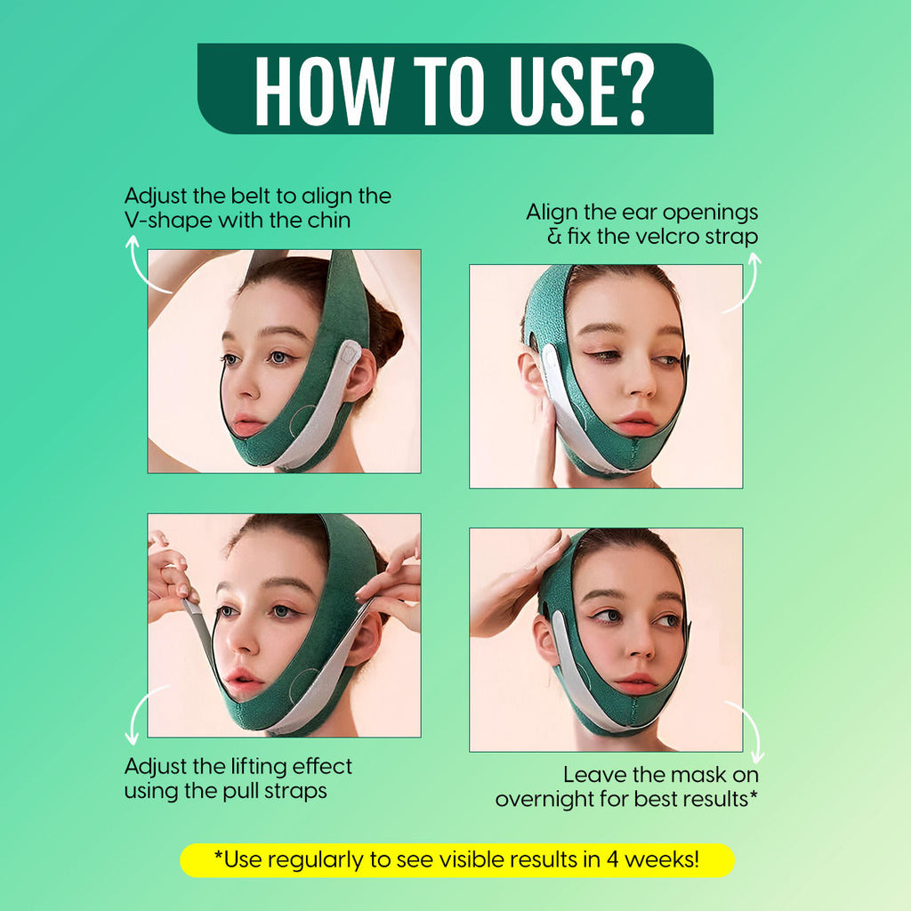 V Line Face Lifting Mask Double Chin Reducer Belt for Anti Aging Facial Toning, Slimming