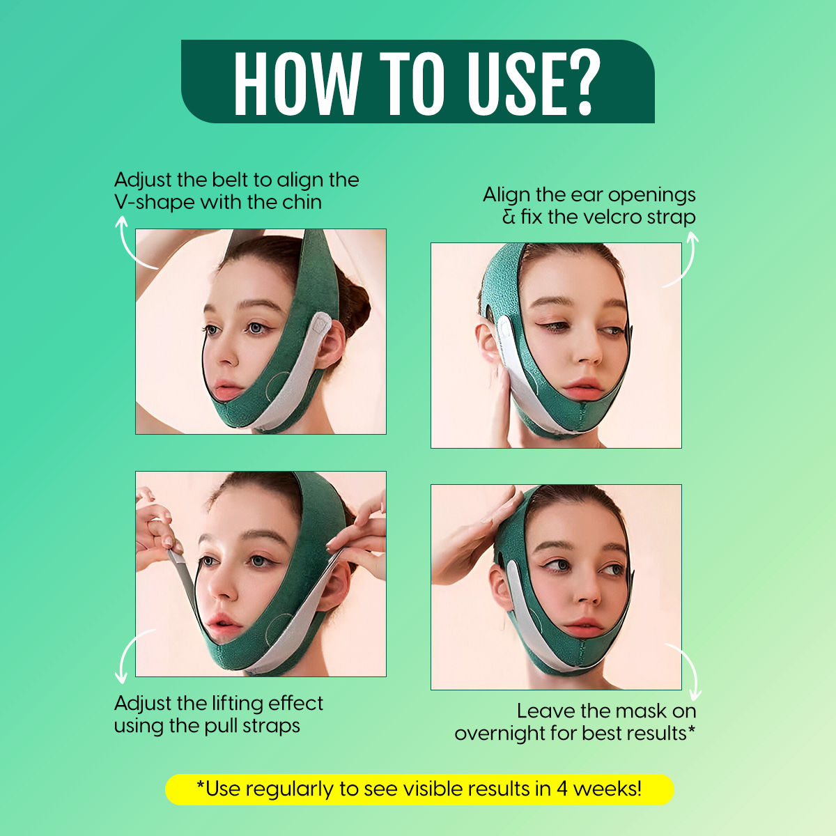 V Line Face Lifting Mask Double Chin Reducer Belt for Anti Aging Facial Toning, Slimming