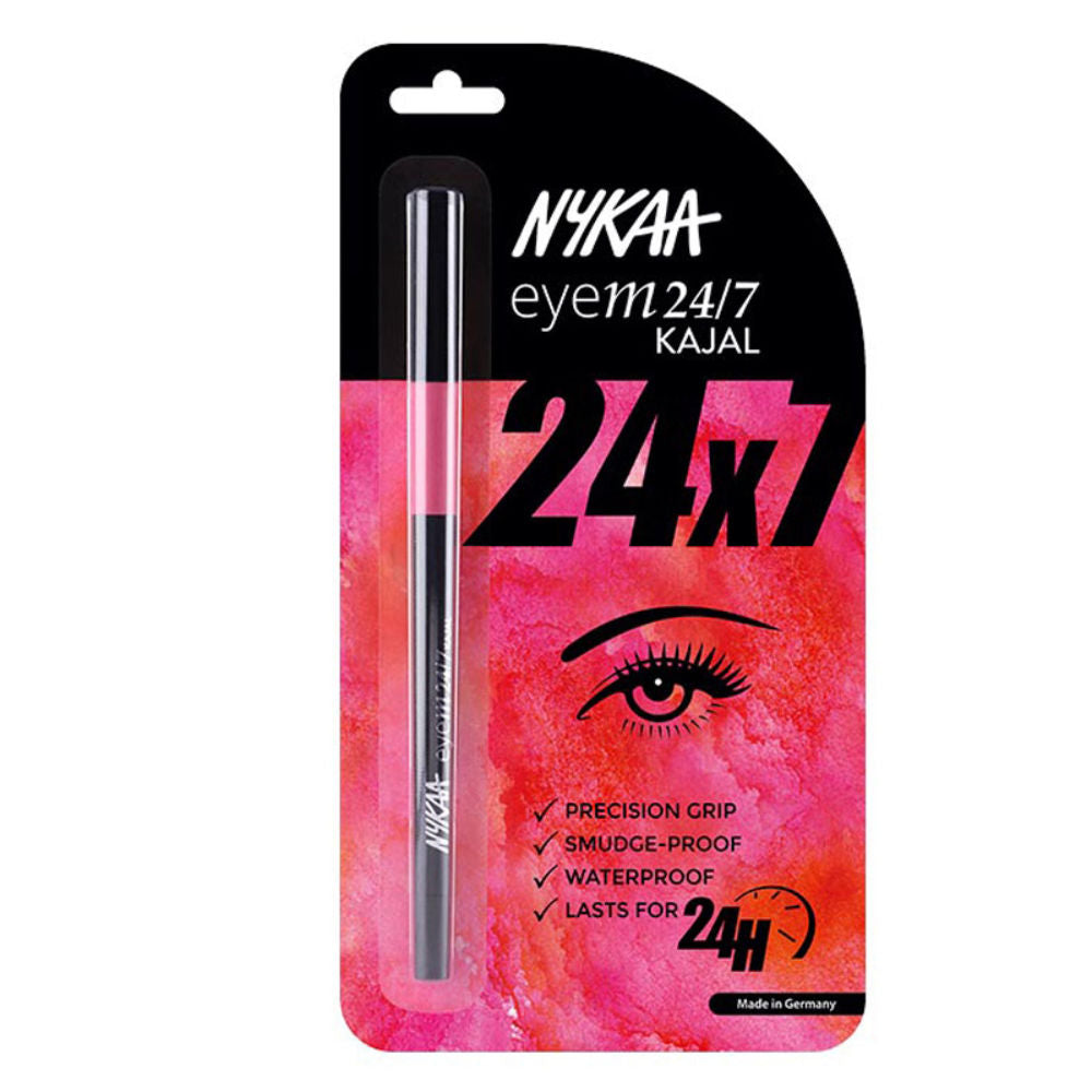 Nykaa Eyem24/7 Smudgeproof Kajal Eyeliner - Ebony Soul 01 (Black)