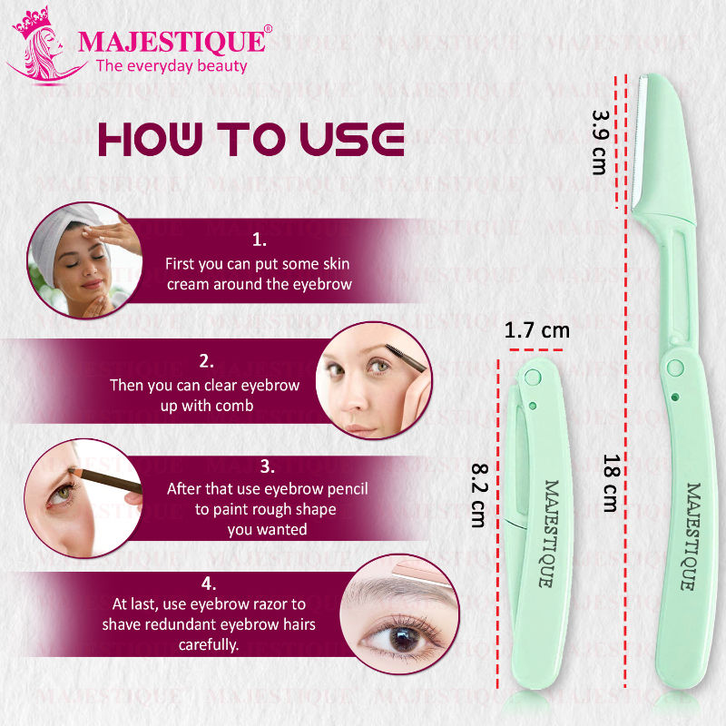 Foldable & Reusable Facial Hair Razor for Women