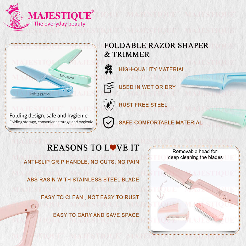Foldable & Reusable Facial Hair Razor for Women