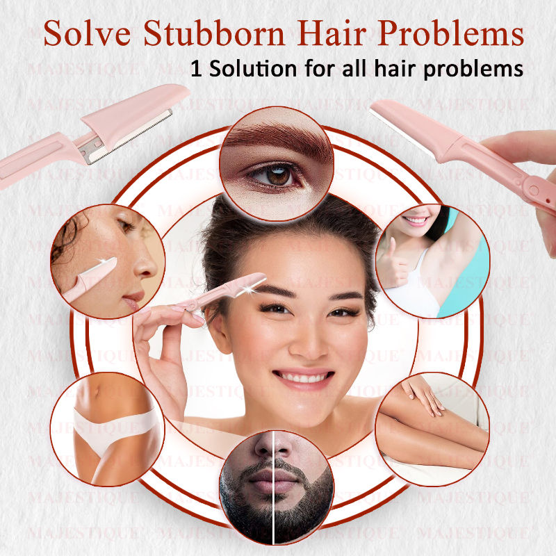 Foldable & Reusable Facial Hair Razor for Women