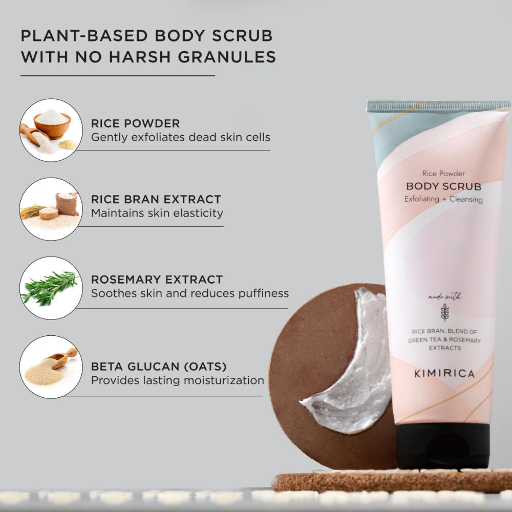 Exfoliating, Cleansing & Moisturising Rice Powder Body Scrub Tube