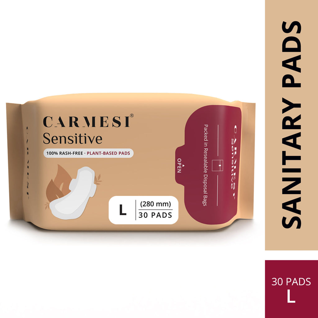 Sensitive Sanitary Pads - 30 L - Certified 100% Rash-Free - With Disposal Bags