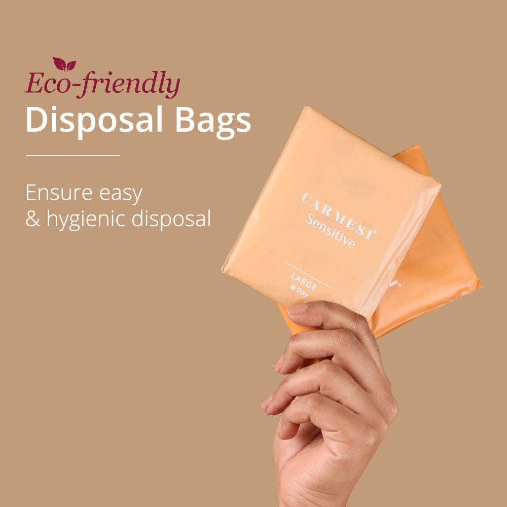 Sensitive Sanitary Pads - 30 L - Certified 100% Rash-Free - With Disposal Bags