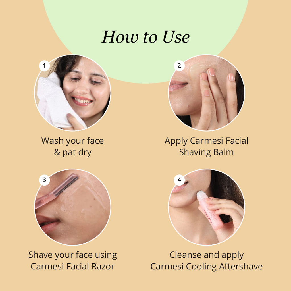 Pre-Shave Facial Shaving Balm for Women, No Razor Burn or Cuts