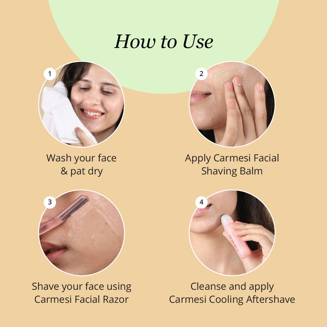 Pre-Shave Facial Shaving Balm for Women, No Razor Burn or Cuts