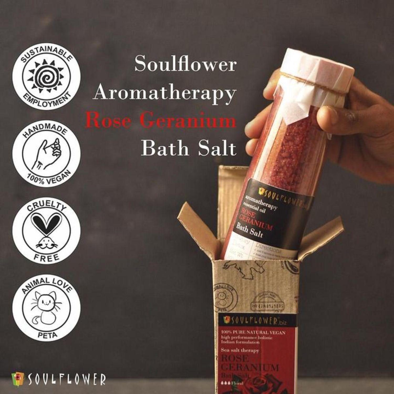 Exfoliating Rose Geranium Body Scrub & Epsom Bath Salt, Vitamin E Olive for Shoulder Pain