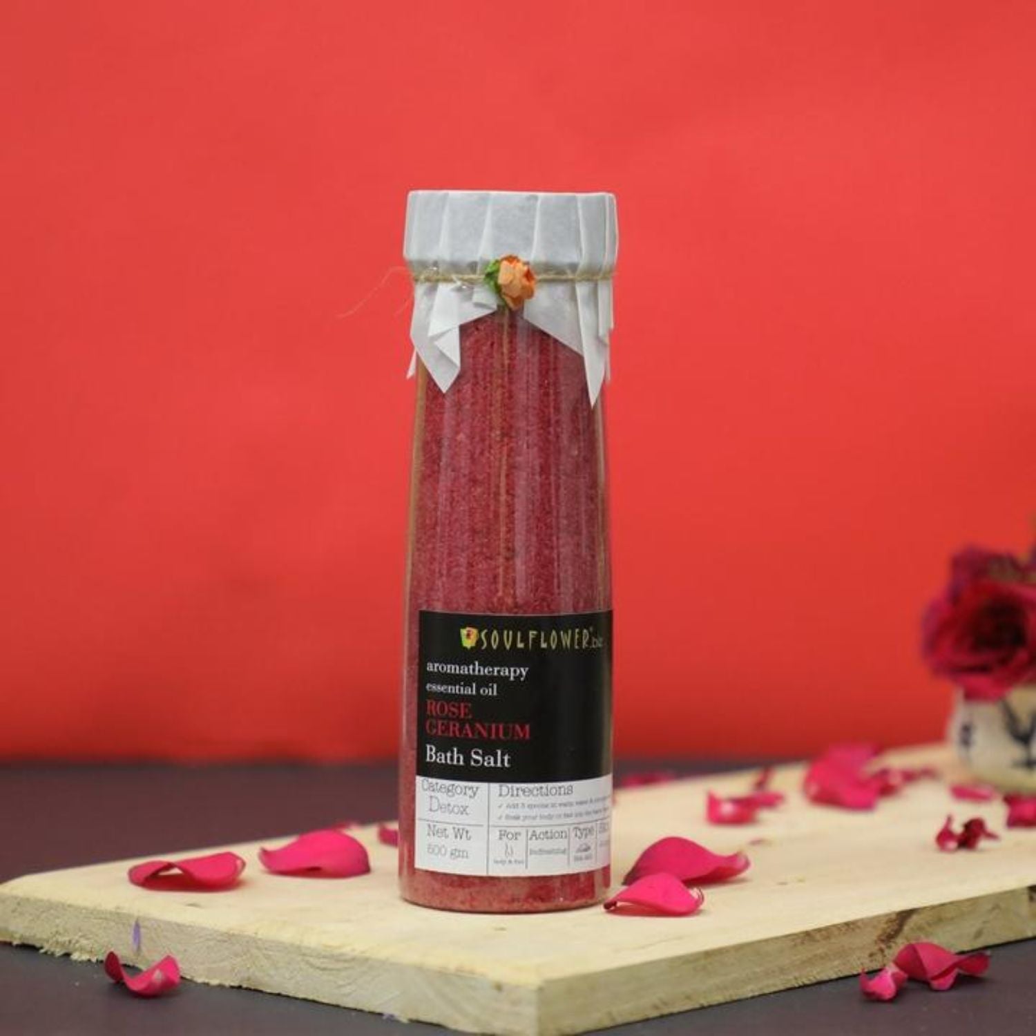 Exfoliating Rose Geranium Body Scrub & Epsom Bath Salt, Vitamin E Olive for Shoulder Pain