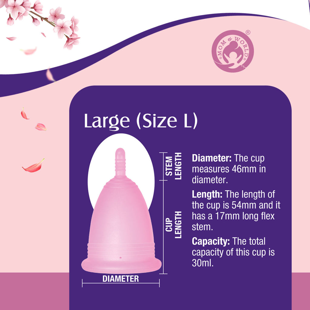 Medical Grade Silicone, Odor And Rash Free Reusable Menstrual Cup - Large