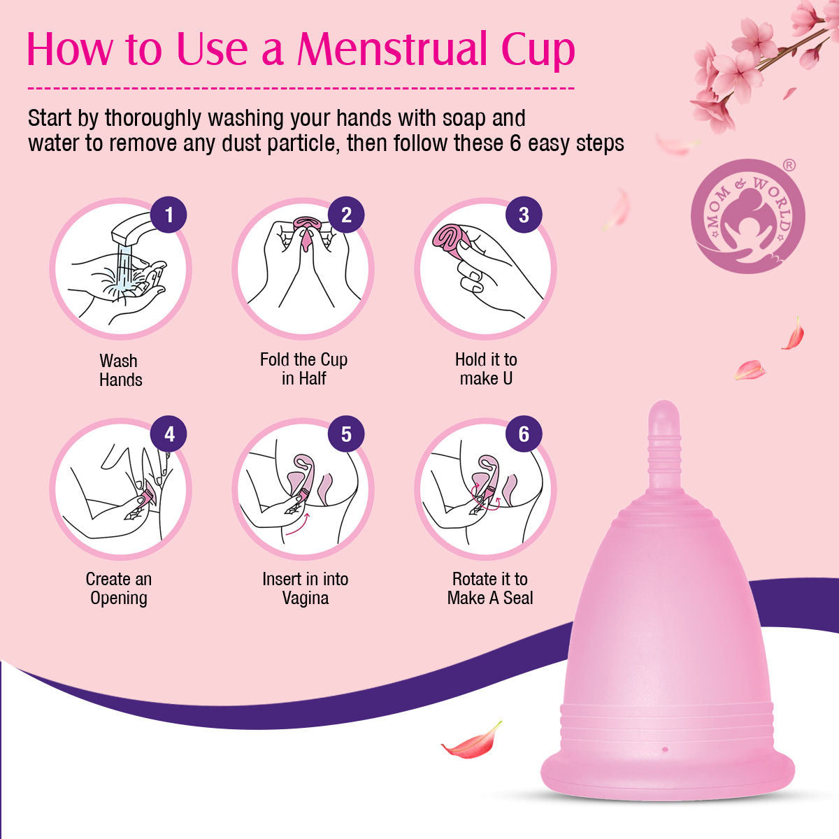 Medical Grade Silicone, Odor And Rash Free Reusable Menstrual Cup - Large