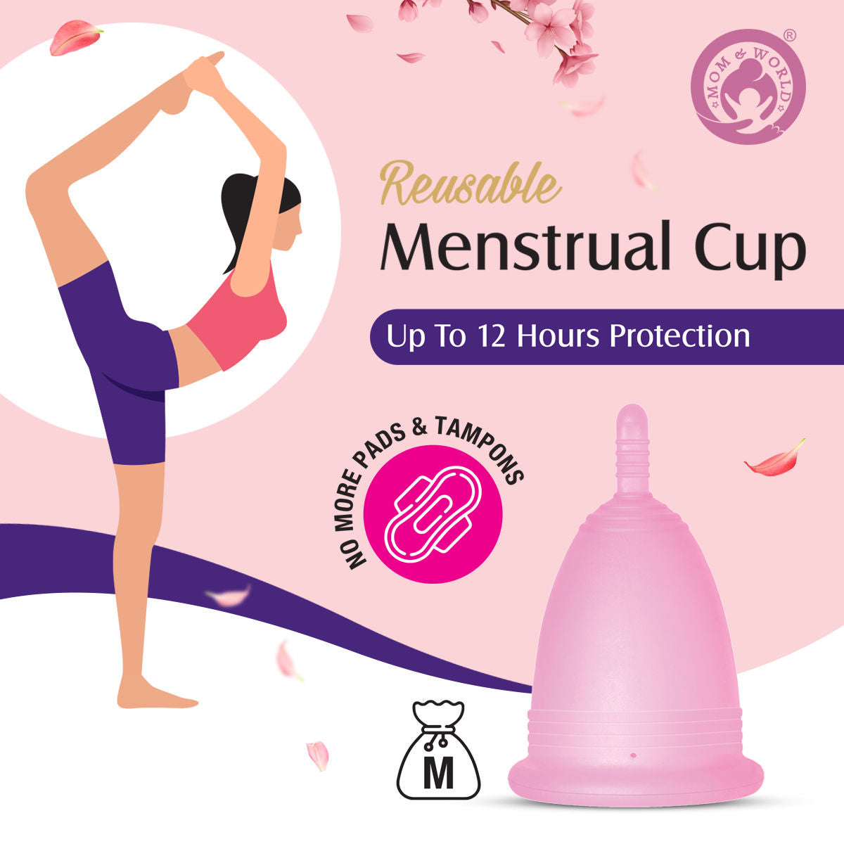 Medical Grade Silicone, Odor And Rash Free Reusable Menstrual Cup - Medium