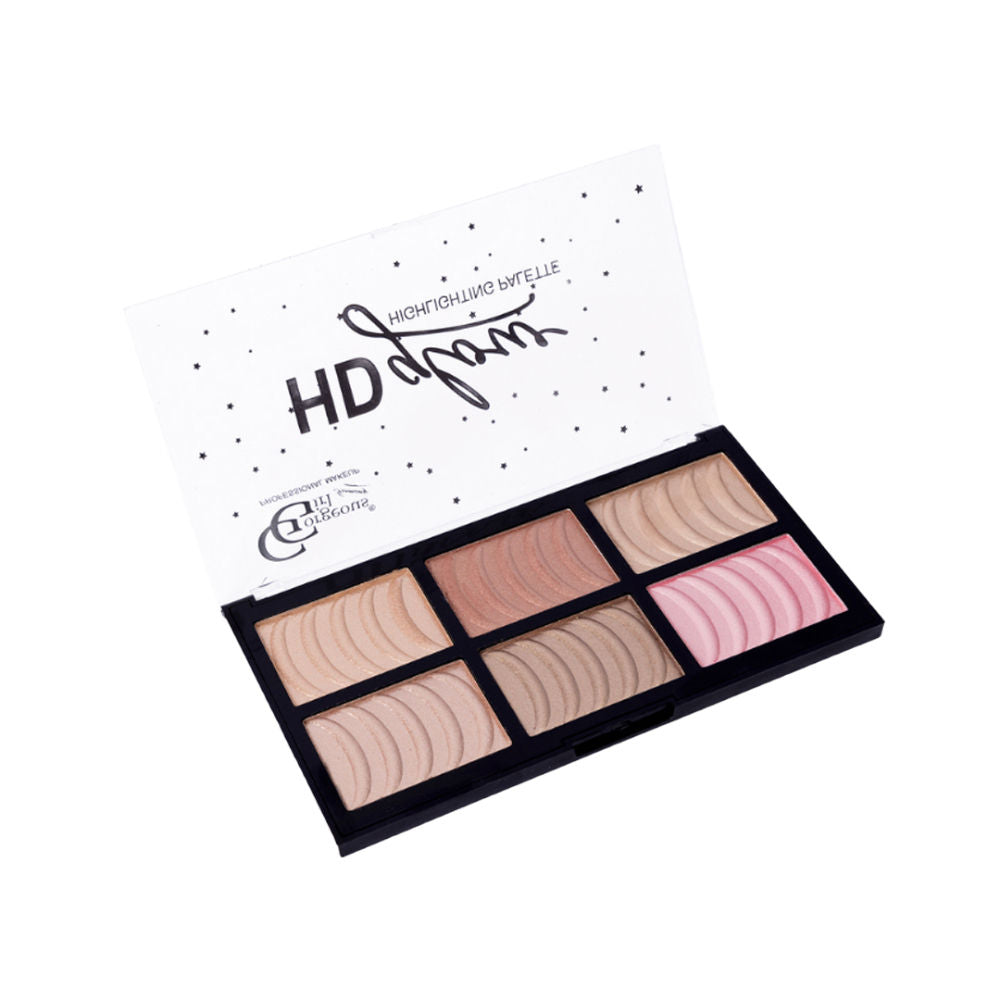 6 Color HD Glow Highlighter, Highly Pigmented & Blendable