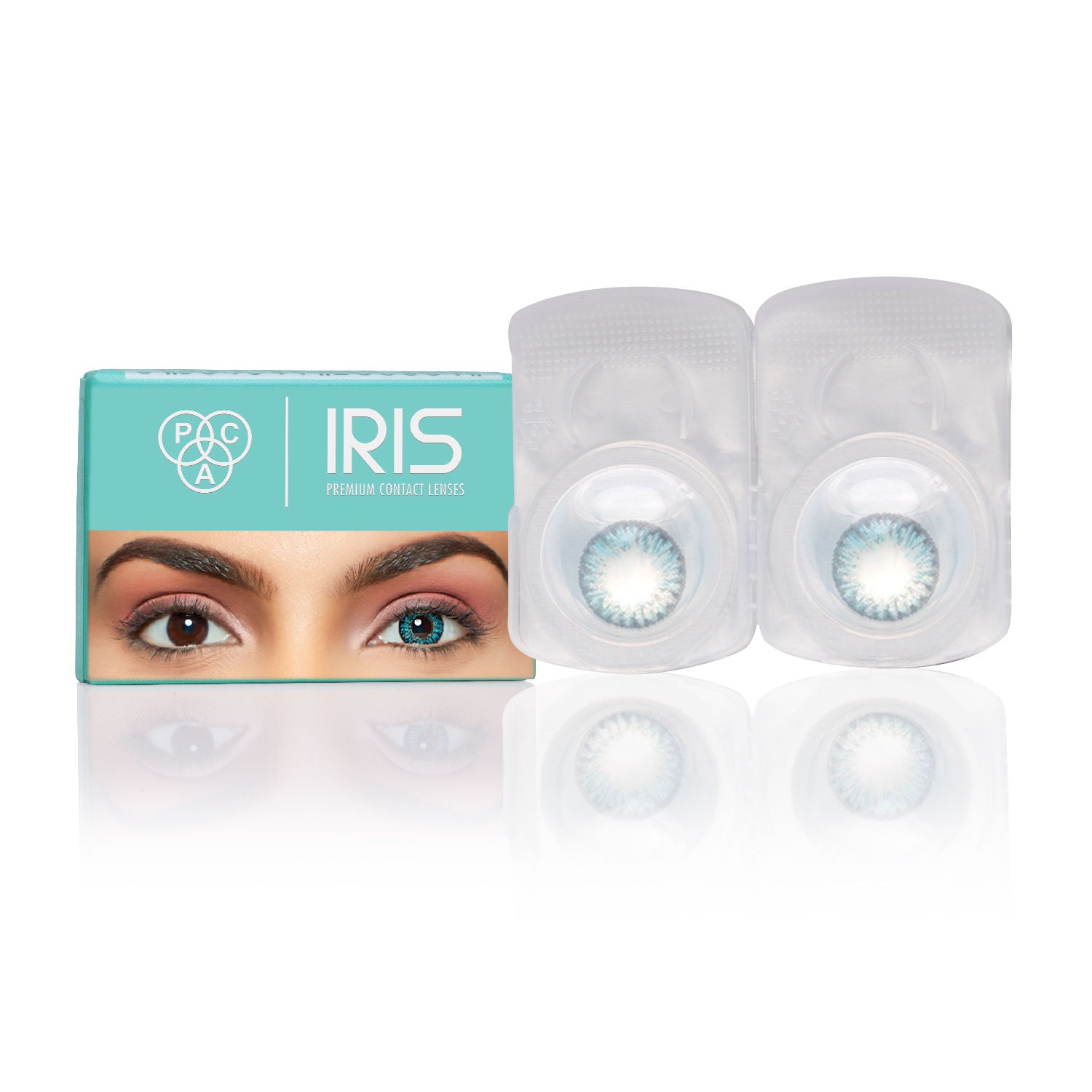 IRIS Premium Contact Lenses Turquoise - Comfortable Natural Looking, 1 Day Wear, Non-Irritating