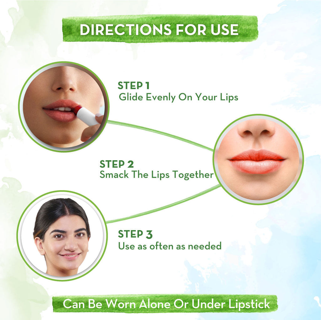 Cherry Tinted Natural Lip Balm for 12 Hour Moisturization and Naturally Red Lips