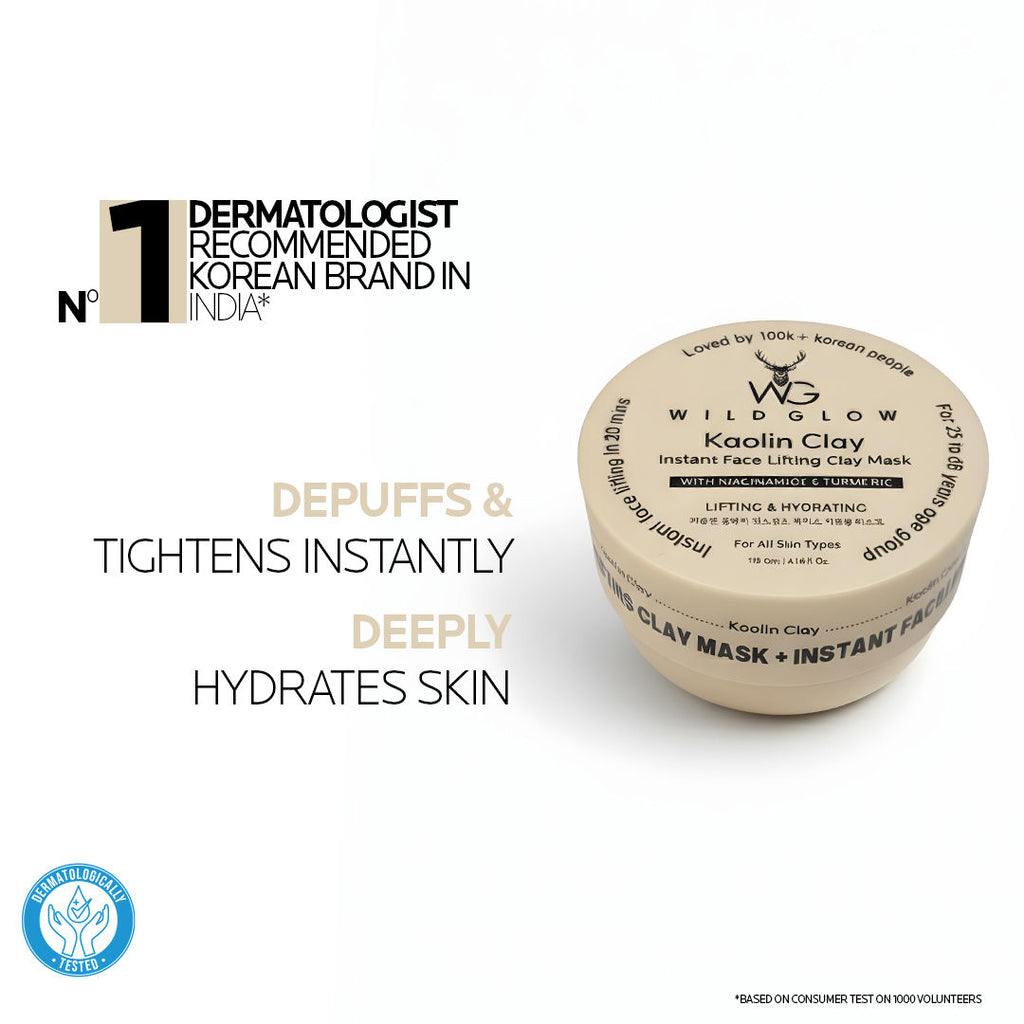 Instant Facelifting Clay Mask With Niacinamide, Turmeric & Vitamin B3