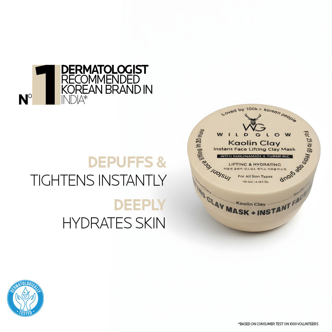 Instant Facelifting Clay Mask With Niacinamide, Turmeric & Vitamin B3