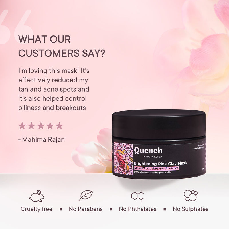 Brightening Pink Clay Mask for Instant Glow & De-Tan