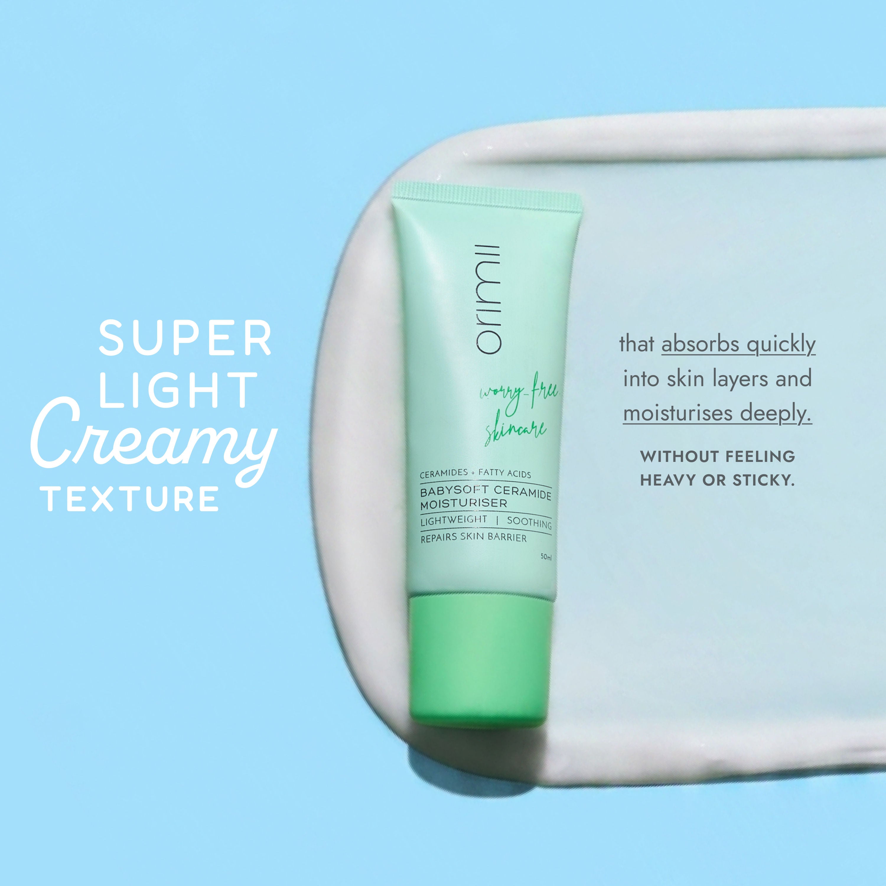 Face Moisturizer with Ceramide For Skin Barrier Repair - Fragrance Free, Non-Comedogenic