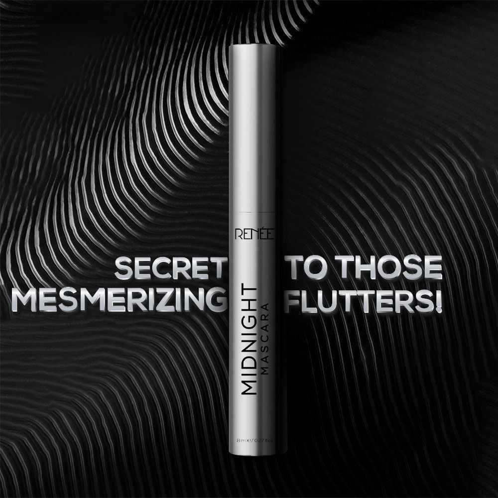 RENEE Midnight Mascara, Darkest Black, Clump - Free & Long-Lasting, Volumizes, Lengthens & Nourishes