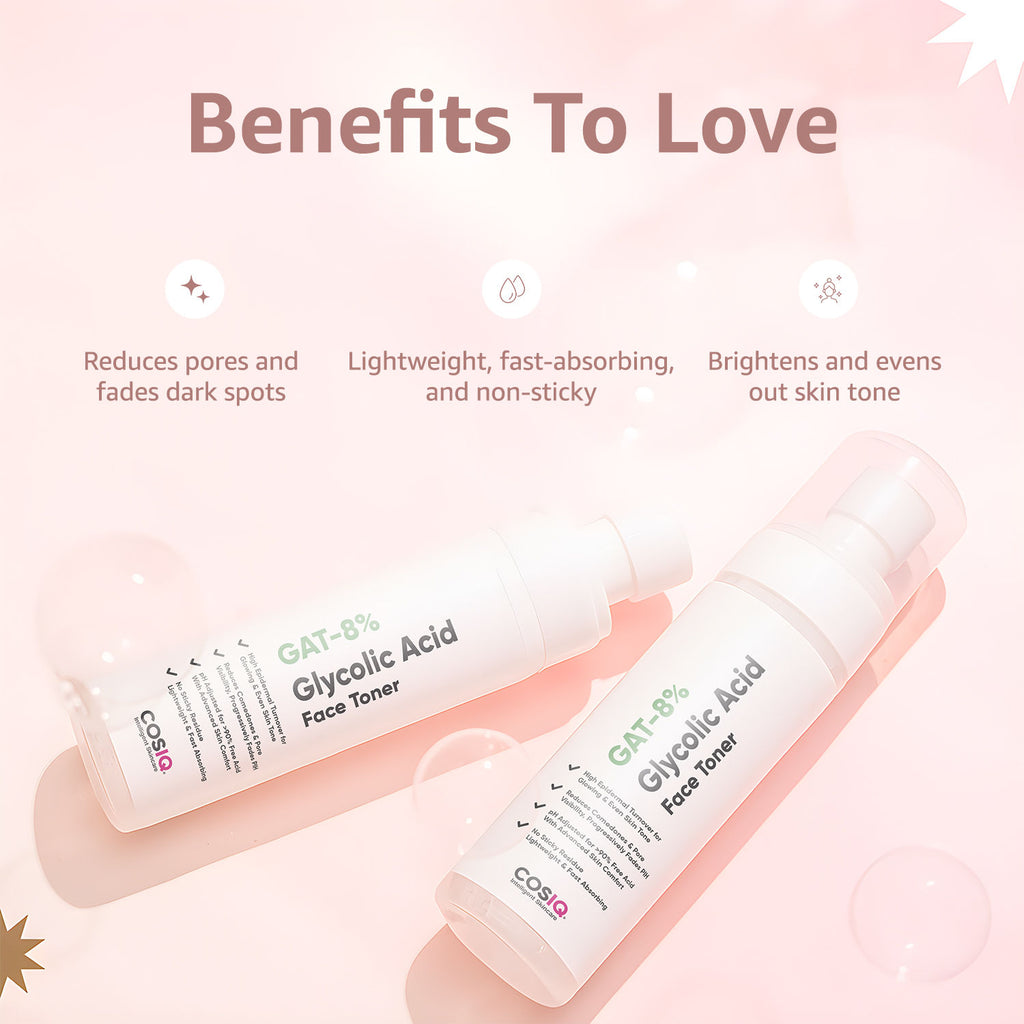 Gat-8% Glycolic Acid Face Toner for Exfoliates, Glowing & Even Skin Tone All Skin Types