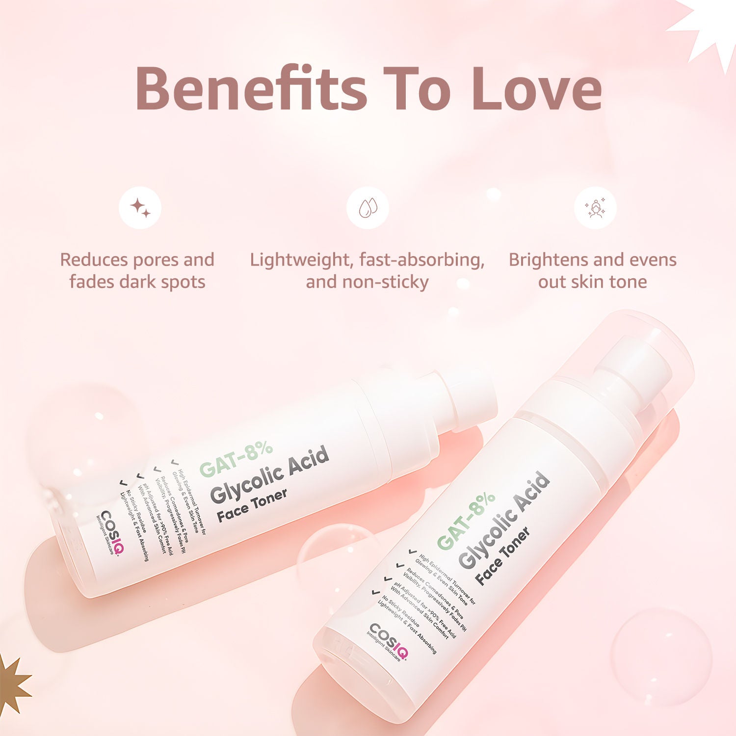 Gat-8% Glycolic Acid Face Toner for Exfoliates, Glowing & Even Skin Tone All Skin Types
