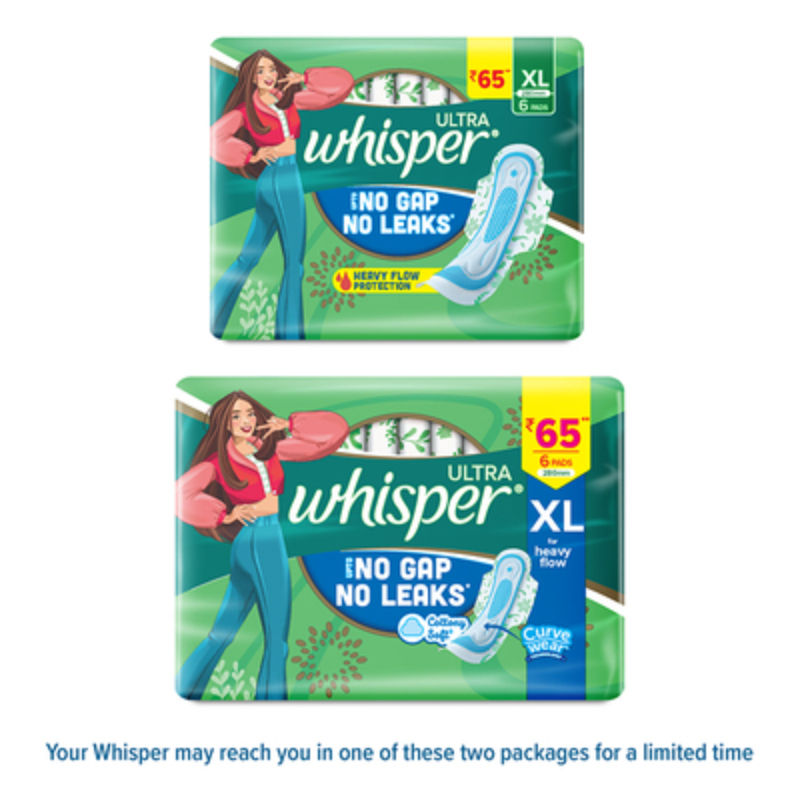 Ultra Upto No Gap No Leaks Sanitary Pads, 6 XL Pads, For Heavy Flow Protection