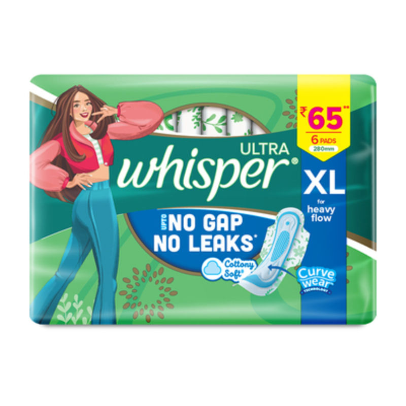 Ultra Upto No Gap No Leaks Sanitary Pads, 6 XL Pads, For Heavy Flow Protection