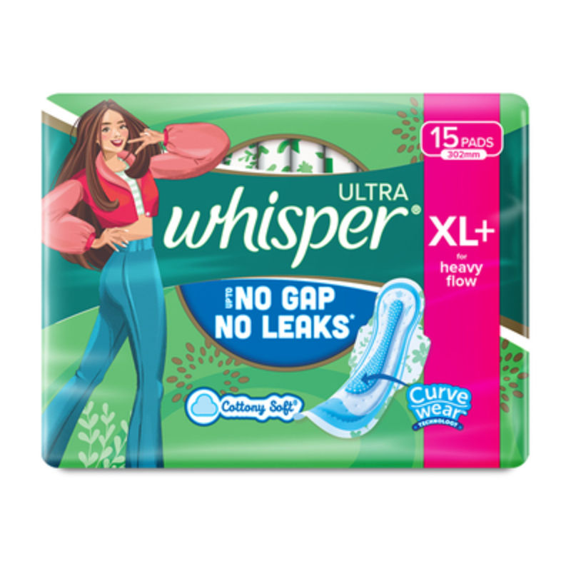 Ultra Upto No Gap No Leaks Sanitary Pads, 15 XL+ Pads, For Heavy Flow Protection