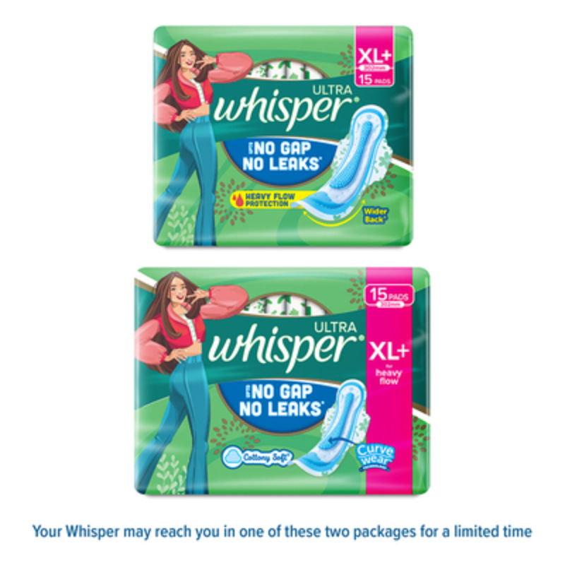 Ultra Upto No Gap No Leaks Sanitary Pads, 15 XL+ Pads, For Heavy Flow Protection
