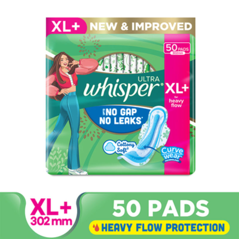 Ultra Upto No Gap No Leaks Sanitary Pads, 50 XL+ Pads, For Heavy Flow Protection