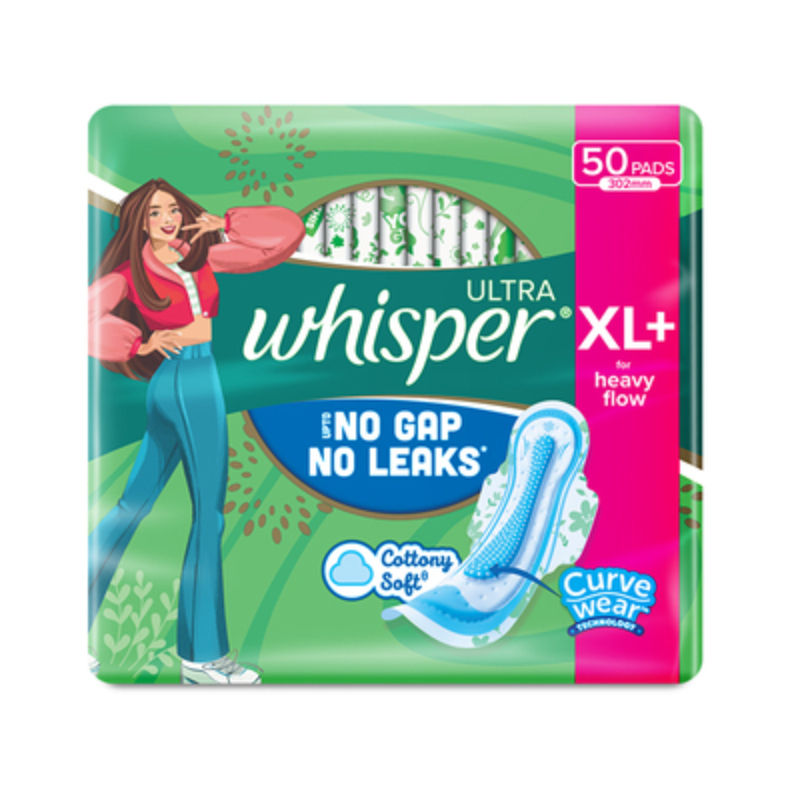 Ultra Upto No Gap No Leaks Sanitary Pads, 50 XL+ Pads, For Heavy Flow Protection