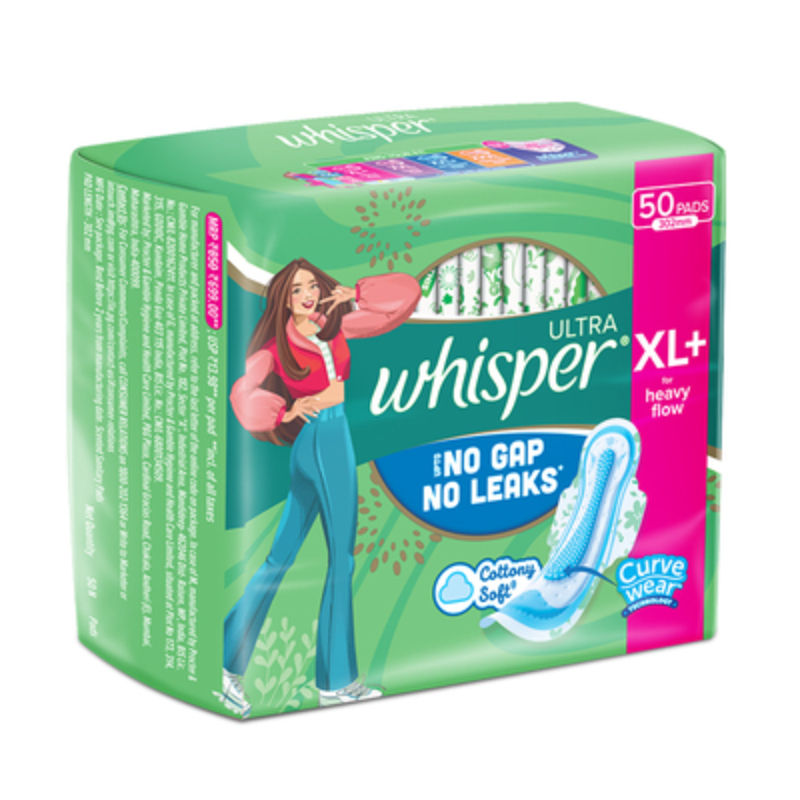 Ultra Upto No Gap No Leaks Sanitary Pads, 50 XL+ Pads, For Heavy Flow Protection