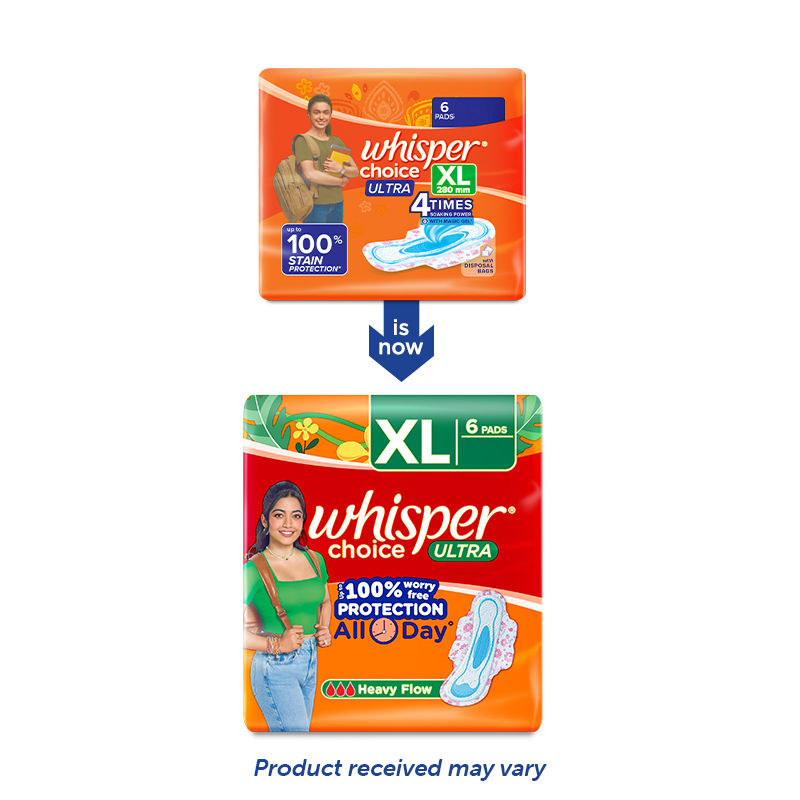 Choice XL, 6 XL Pads for medium to heavy flow, Gives Up to 100% worry-free protection