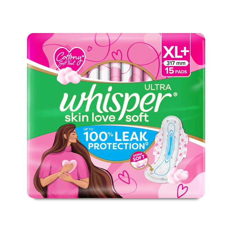 Ultra Skinlove Soft Sanitary Pads For Women,15 Thin Pads-Xl+,Our #1 Softness,Irritation Free