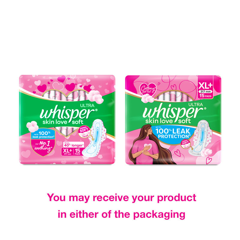 Ultra Skinlove Soft Sanitary Pads For Women,15 Thin Pads-Xl+,Our #1 Softness,Irritation Free