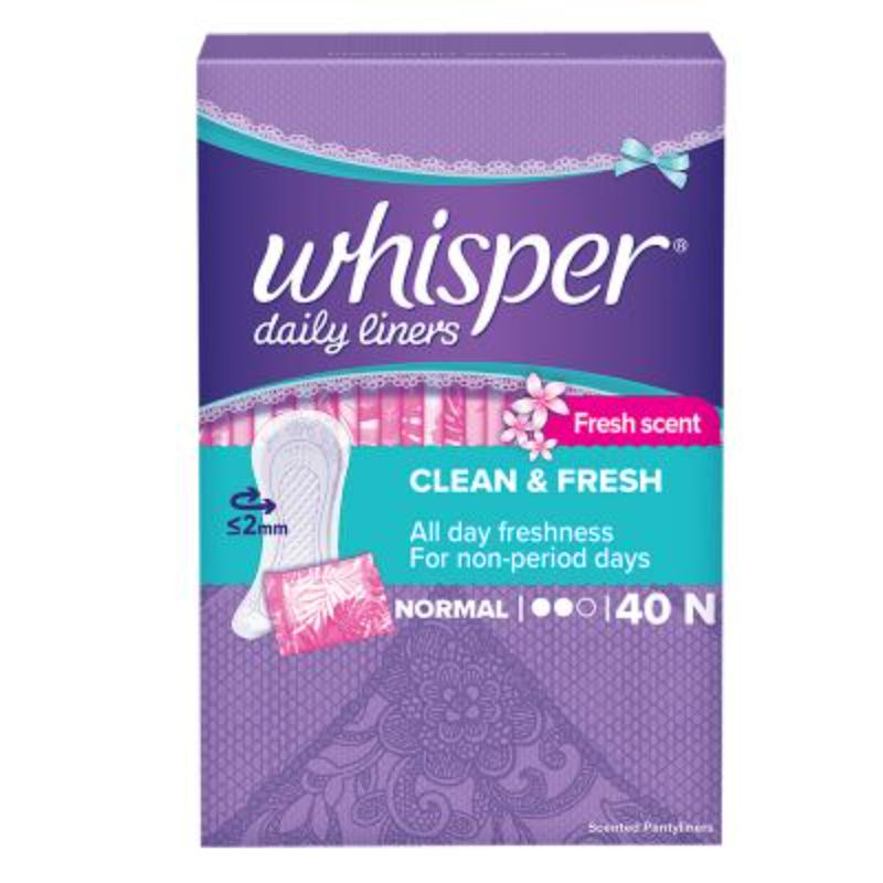 Clean and Fresh Daily Liners, 40 panty liners for women - Pack of 1