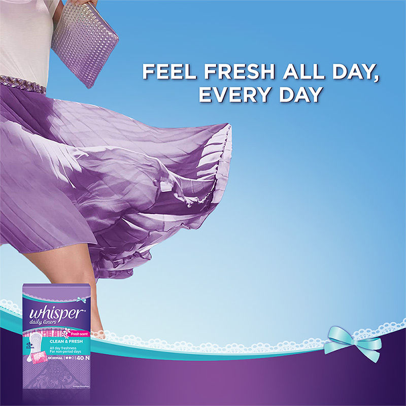 Clean and Fresh Daily Liners, 40 panty liners for women - Pack of 1